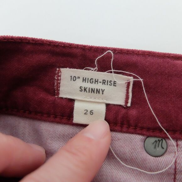 Madewell Women's Tall 10" High-Rise Skinny Jeans Stretch Velvet Edition Size 26 - Picture 5 of 12